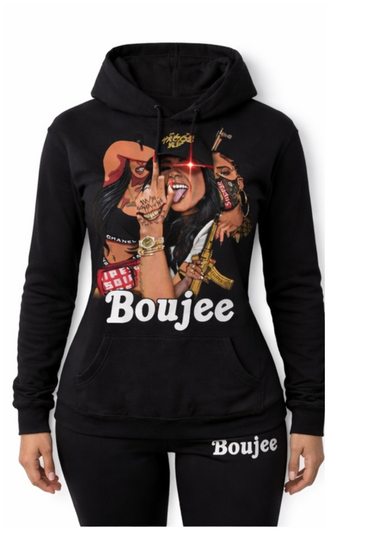 Monarch Pressure "Boujee Energy" Black Hoodie & Jogger Set