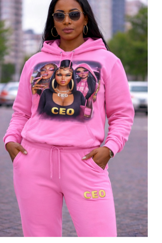 Monarch Pressure Pink "CEO Energy" Hoodie & Jogger Set